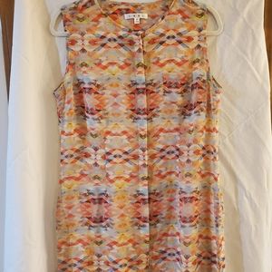 CAbi Women's Button Down Sleeveless Top Size M